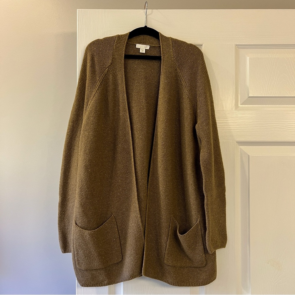 J. Jill Brown Open Front Cardigan